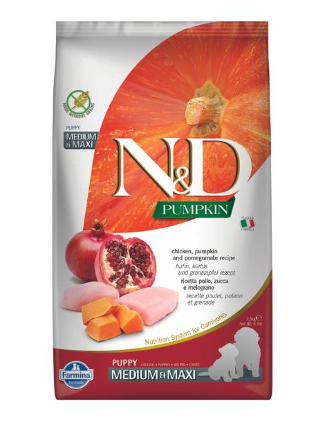 Farmina | N&D Puppy Pumpkin & Chicken & Pomegranate MED-MAXI 26LB