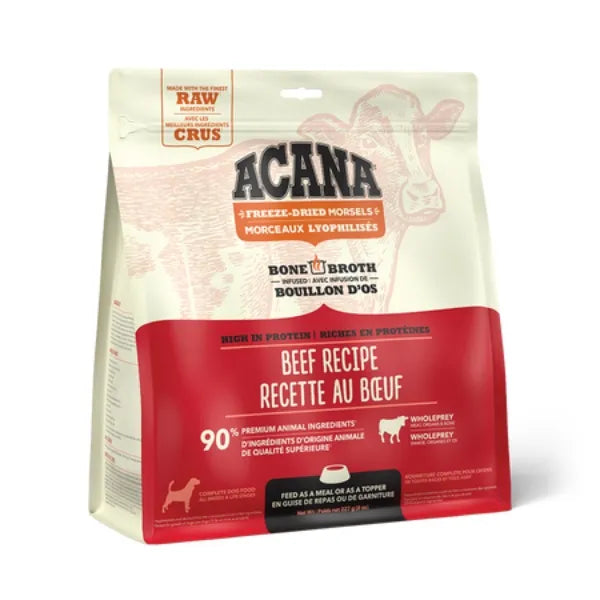 Acana Bone Broth Infused Freeze-Dried Morsels for Dogs - Ranch Raised Beef Recipe