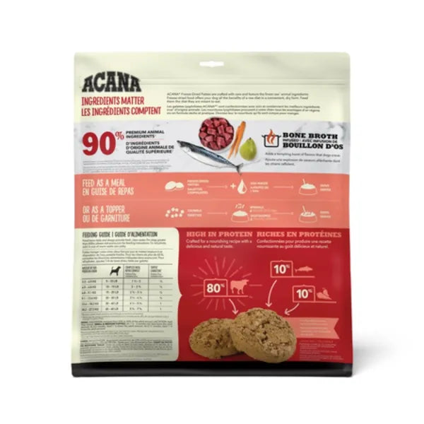 Acana Bone Broth Infused Freeze-Dried Patties for Dogs - Ranch Raised Beef Recipe