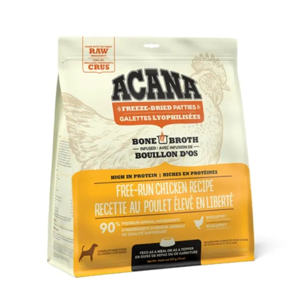 Acana Bone Broth Infused Freeze-Dried Patties for Dogs - Free-Run Chicken Recipe