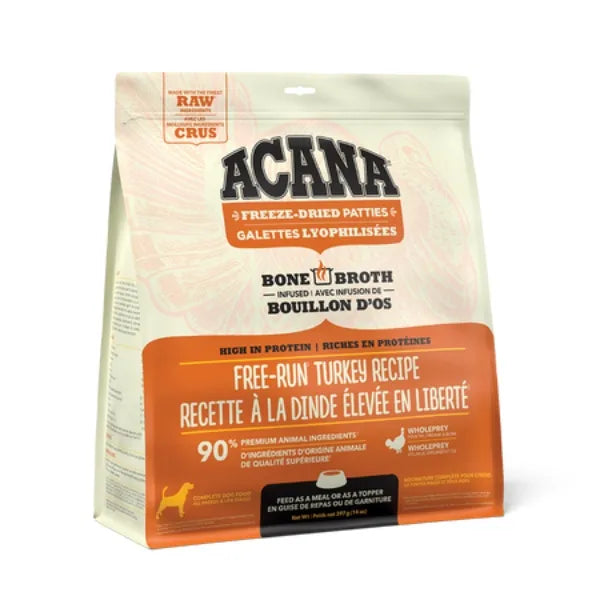 Acana Bone Broth Infused Freeze-Dried Patties for Dogs - Free-Run Turkey Recipe