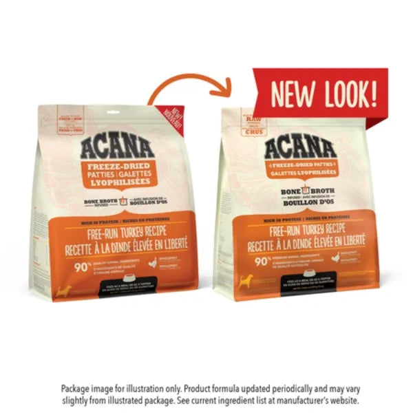 Acana Bone Broth Infused Freeze-Dried Patties for Dogs - Free-Run Turkey Recipe