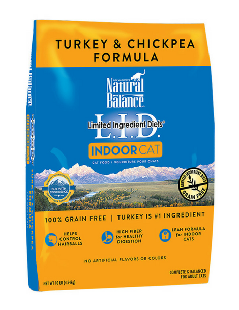 Natural Balance Cat | LID | Indoor Turkey & Chickpea 10LB