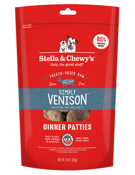 Stella & Chewy's | Freeze Dried Dinner Patties | Simply Venison 14OZ